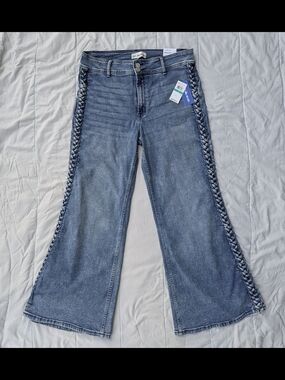 NWT Side Braid Wide Leg Jeans - City Blues (Nordstrom)